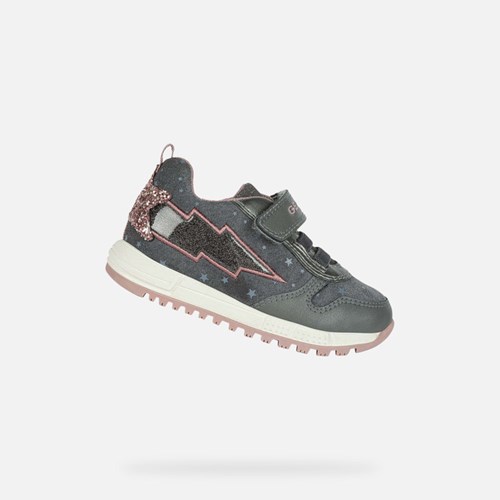 Geox Alben Sneakers Baby Mørkegrå Lyserød | 72849-KJVF