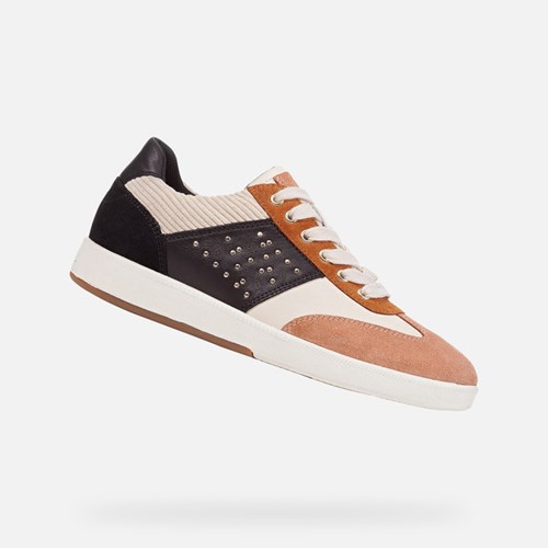 Geox Meleda Sneakers Dame Hvide Sort | 35027-QLFT