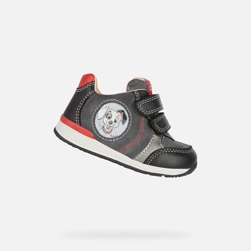 Geox Rishon Sneakers Baby Sort Mørkegrå | 07963-PIUL