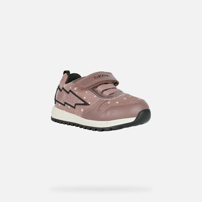 Geox Alben Sneakers Baby Mørkelyserød Sort | 40185-GBZA