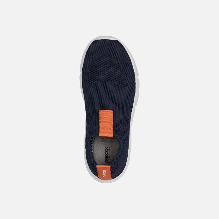 Geox Aril Slip On Sko Drenge Mørkeblå Orange | 85936-MKIS