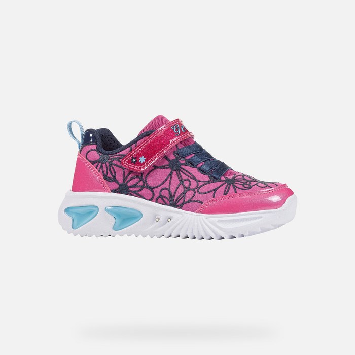 Geox Assister Sneakers Pige Fuchsia Mørkeblå | 02617-MSWP