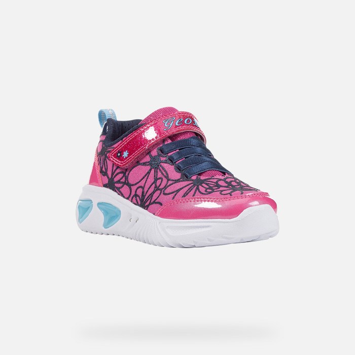 Geox Assister Sneakers Pige Fuchsia Mørkeblå | 02617-MSWP