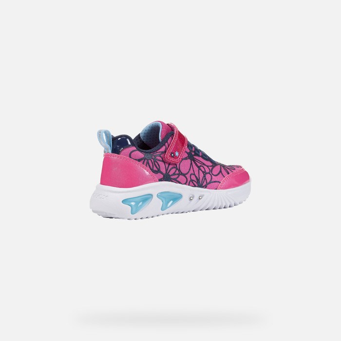 Geox Assister Sneakers Pige Fuchsia Mørkeblå | 02617-MSWP