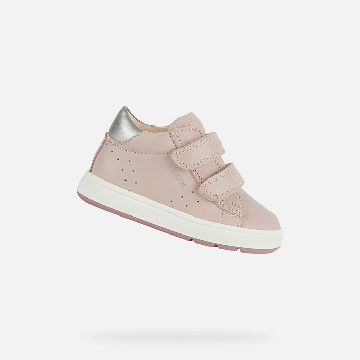 Geox Biglia Sneakers Baby Lyserød Sølv | 20957-BLEC