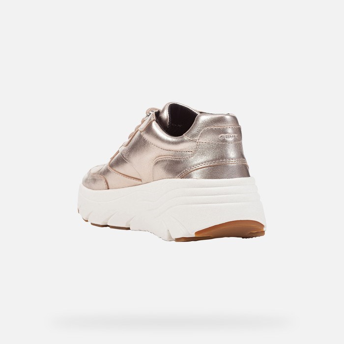 Geox Diamanta Sneakers Dame Champagne | 20786-HPMQ