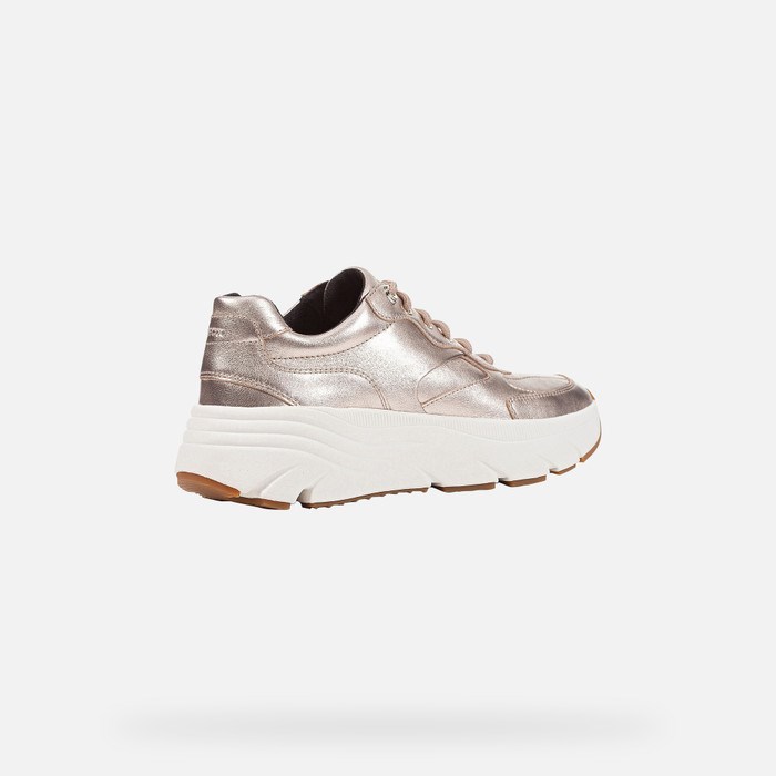 Geox Diamanta Sneakers Dame Champagne | 20786-HPMQ