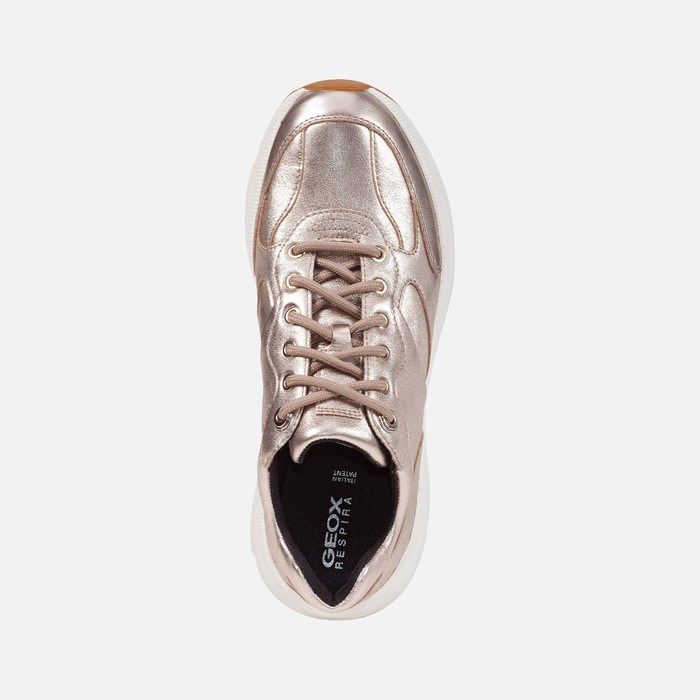 Geox Diamanta Sneakers Dame Champagne | 20786-HPMQ