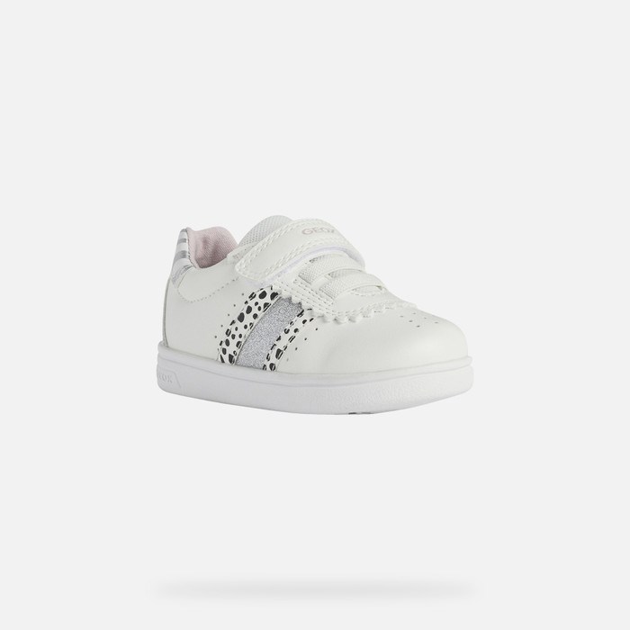 Geox Djrock Sneakers Baby Hvide Sølv | 81473-ANMD