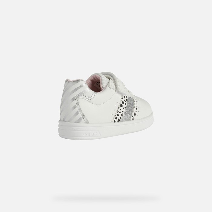 Geox Djrock Sneakers Baby Hvide Sølv | 81473-ANMD