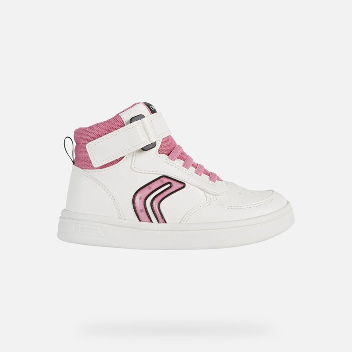 Geox Djrock Sneakers Pige Hvide Fuchsia | 49720-KIEV