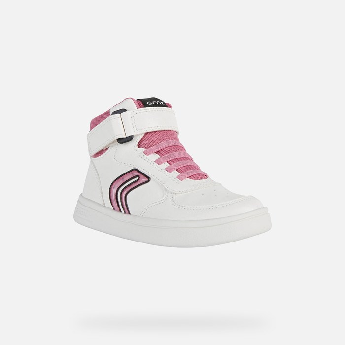 Geox Djrock Sneakers Pige Hvide Fuchsia | 49720-KIEV