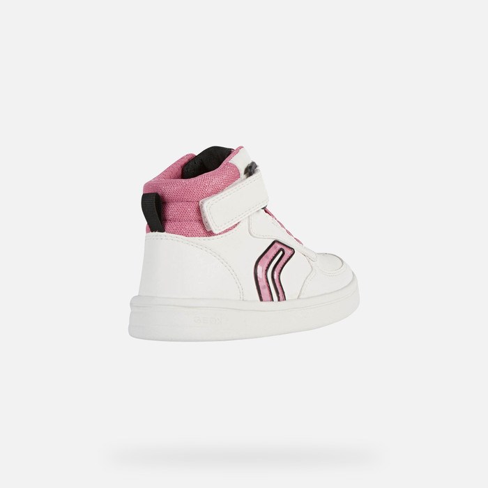 Geox Djrock Sneakers Pige Hvide Fuchsia | 49720-KIEV