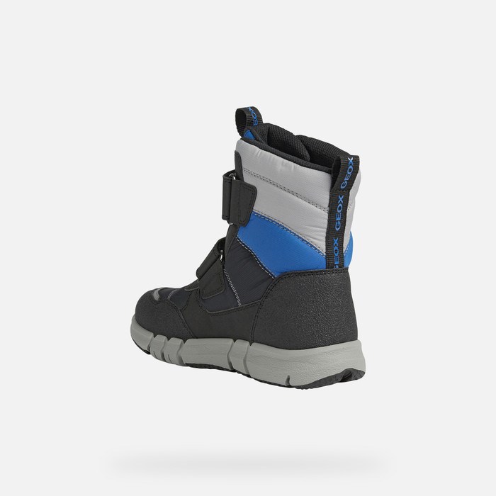 Geox Flexyper Abx Mid-calf Boots Drenge Sort Kongeblå | 69321-UXMI