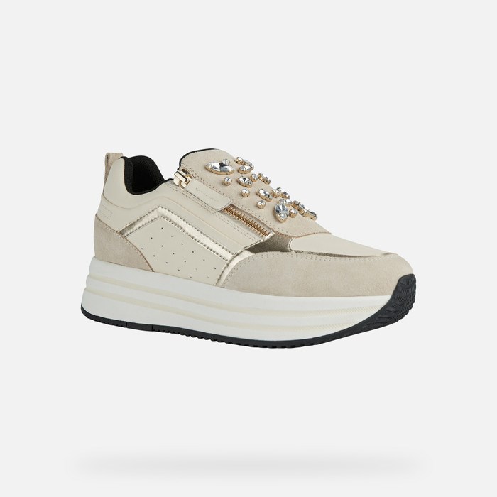 Geox Kency Sneakers Dame Lysehvide | 09458-DEWJ