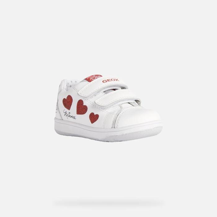 Geox New Flick Sneakers Baby Hvide | 45108-BYKO