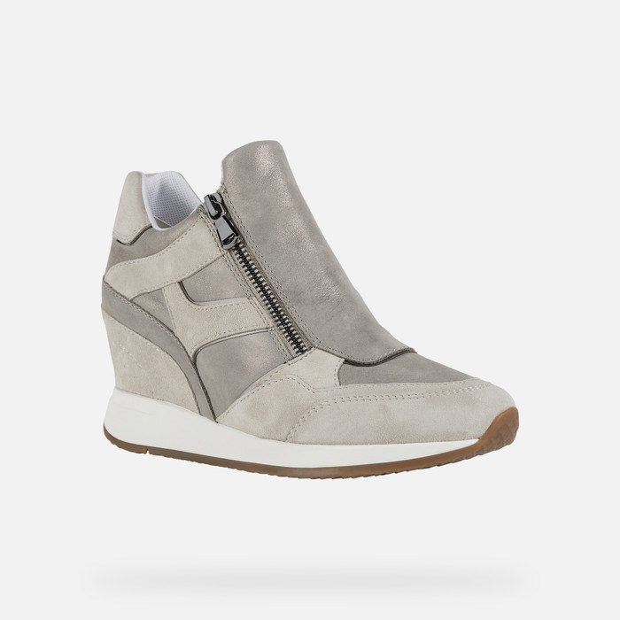 Geox Nydame Sneakers Dame Taupe / Ice | 89317-HVCK