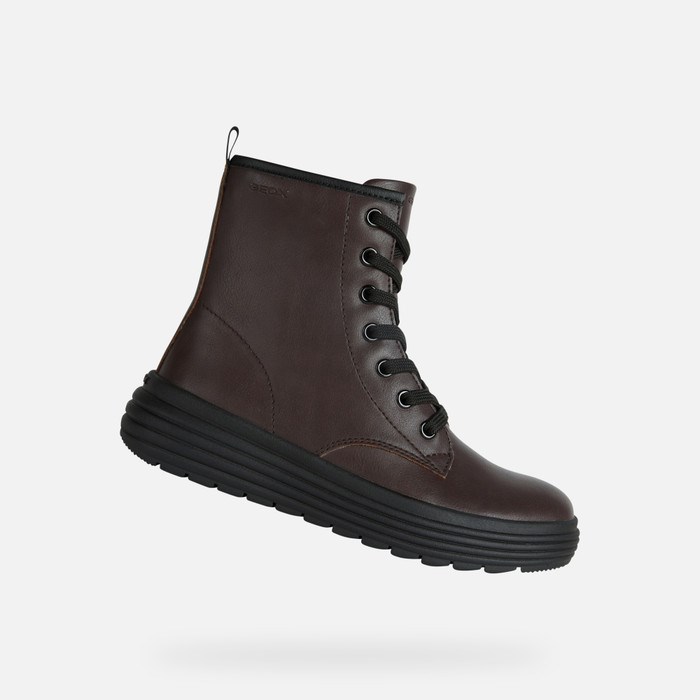 Geox Phaolae Mid-calf Boots Pige Mørkebordeaux | 02781-HMSJ