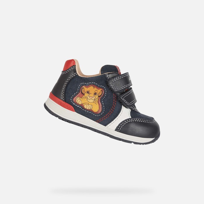 Geox Rishon Sneakers Baby Mørkemørkeblå Rød | 20978-NHMY