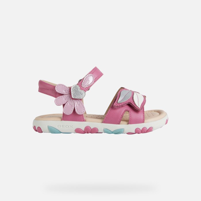 Geox Sandal Haiti Sandaler Pige Fuchsia Lyserød | 30281-DAIE