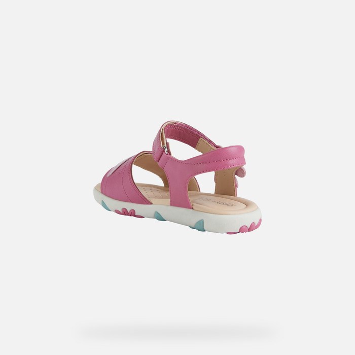 Geox Sandal Haiti Sandaler Pige Fuchsia Lyserød | 30281-DAIE