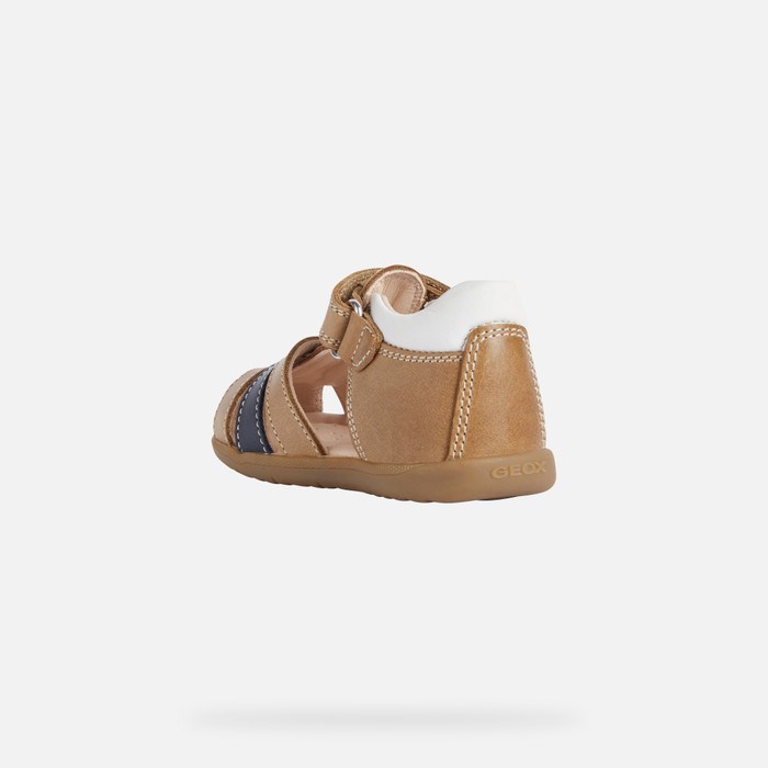 Geox Sandal Macchia First Steps Baby Caramel | 79605-WVOQ