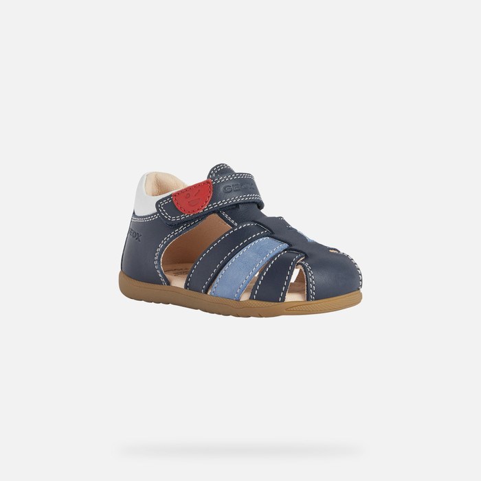 Geox Sandal Macchia First Steps Baby Mørkeblå Hvide | 18305-GCHV