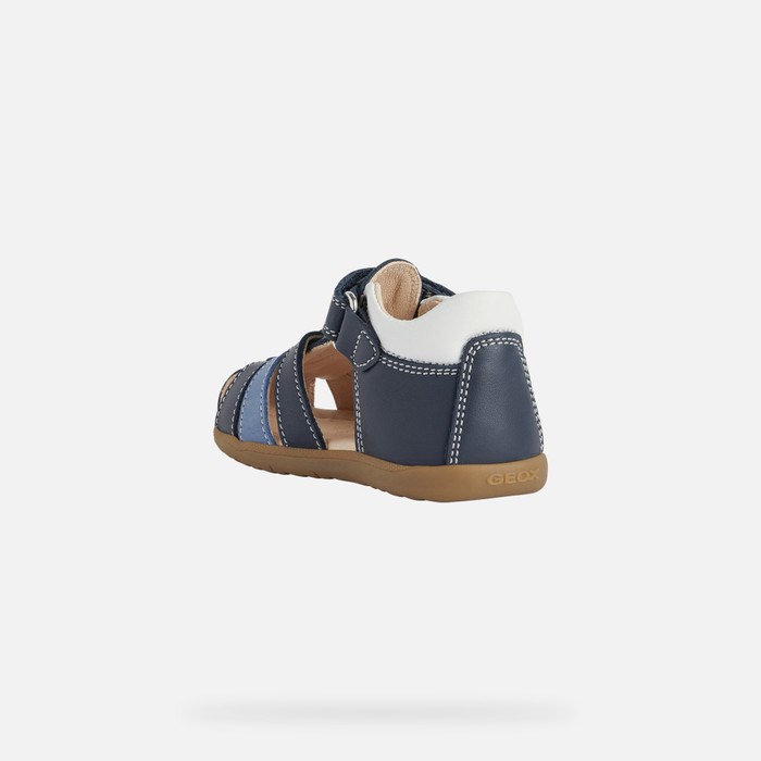 Geox Sandal Macchia First Steps Baby Mørkeblå Hvide | 18305-GCHV