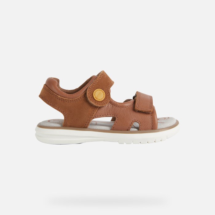 Geox Sandal Maratea Sandaler Drenge Brune Mørkegul | 02317-HDLY