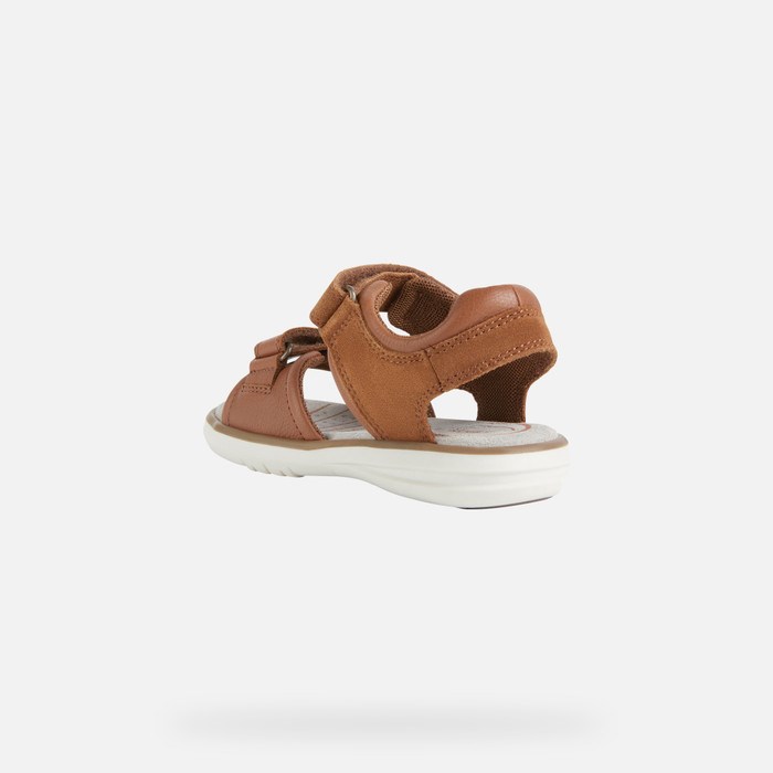 Geox Sandal Maratea Sandaler Drenge Brune Mørkegul | 02317-HDLY