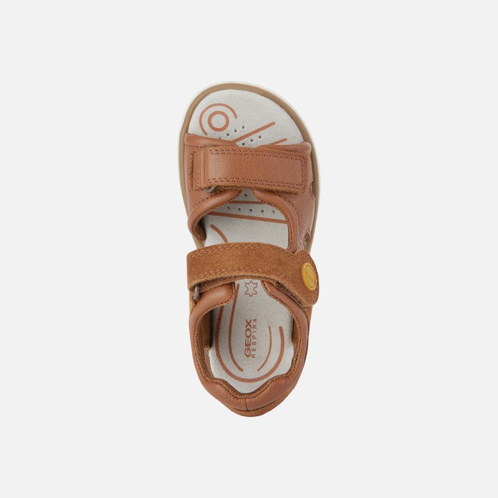 Geox Sandal Maratea Sandaler Drenge Brune Mørkegul | 02317-HDLY