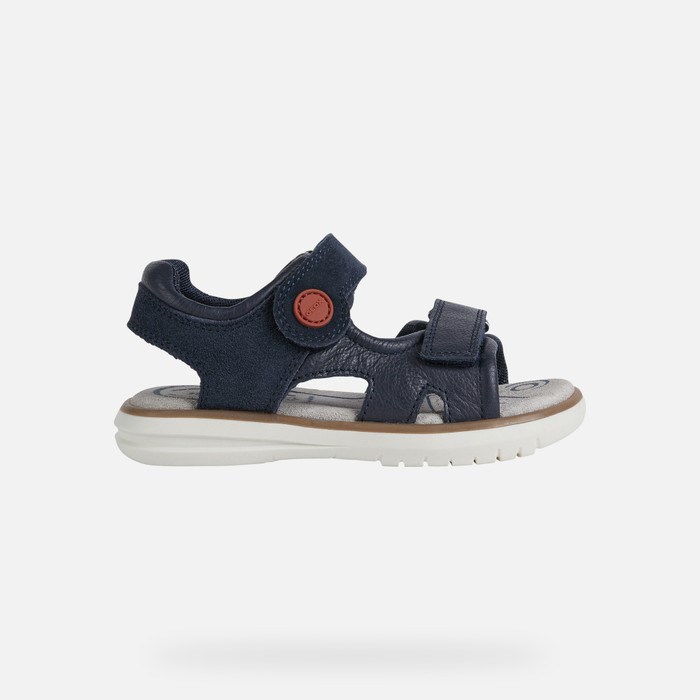 Geox Sandal Maratea Sandaler Drenge Mørkeblå Mørkerød | 93062-GFAR