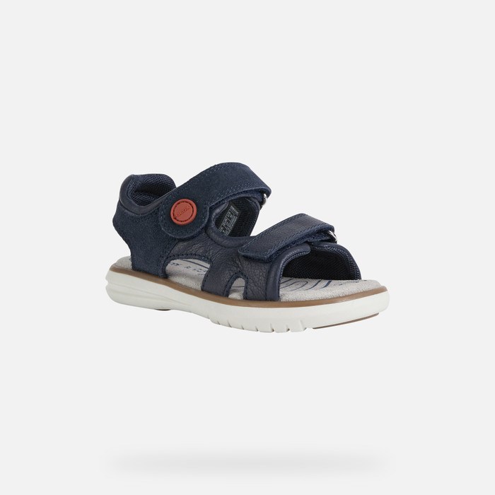 Geox Sandal Maratea Sandaler Drenge Mørkeblå Mørkerød | 93062-GFAR