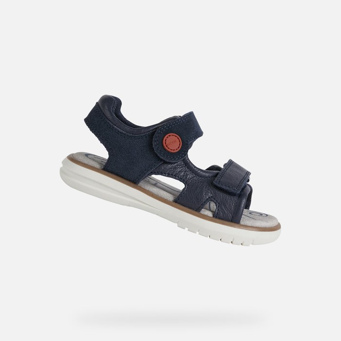 Geox Sandal Maratea Sandaler Drenge Mørkeblå Mørkerød | 93062-GFAR