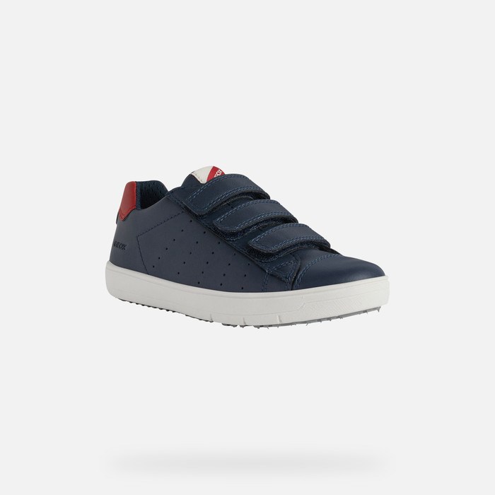 Geox Silenex Sneakers Drenge Mørkeblå Rød | 47018-XMHL