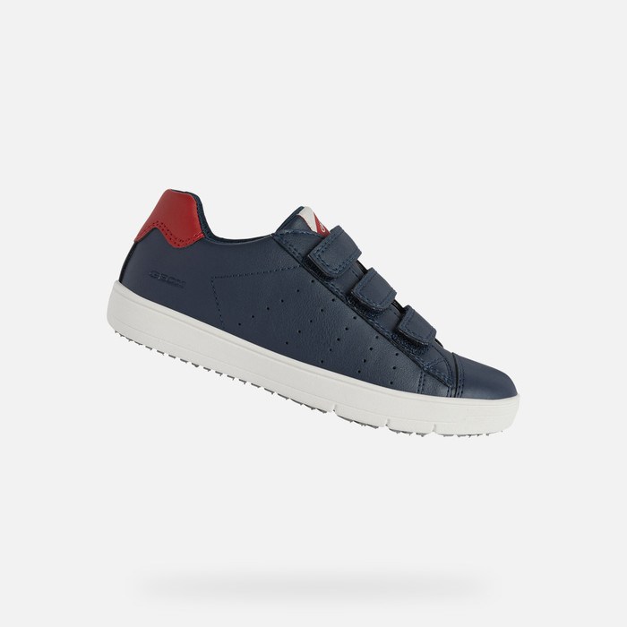 Geox Silenex Sneakers Drenge Mørkeblå Rød | 47018-XMHL