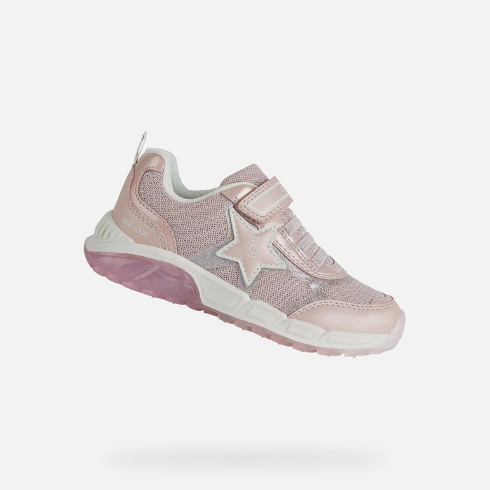 Geox Spaziale Sneakers Pige Lyselyserød | 86723-PWTE