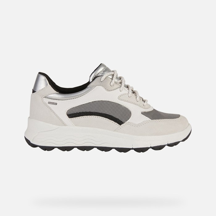 Geox Spherica 4x4 Abx Sneakers Dame Hvide Mørkegrå | 89651-XABP