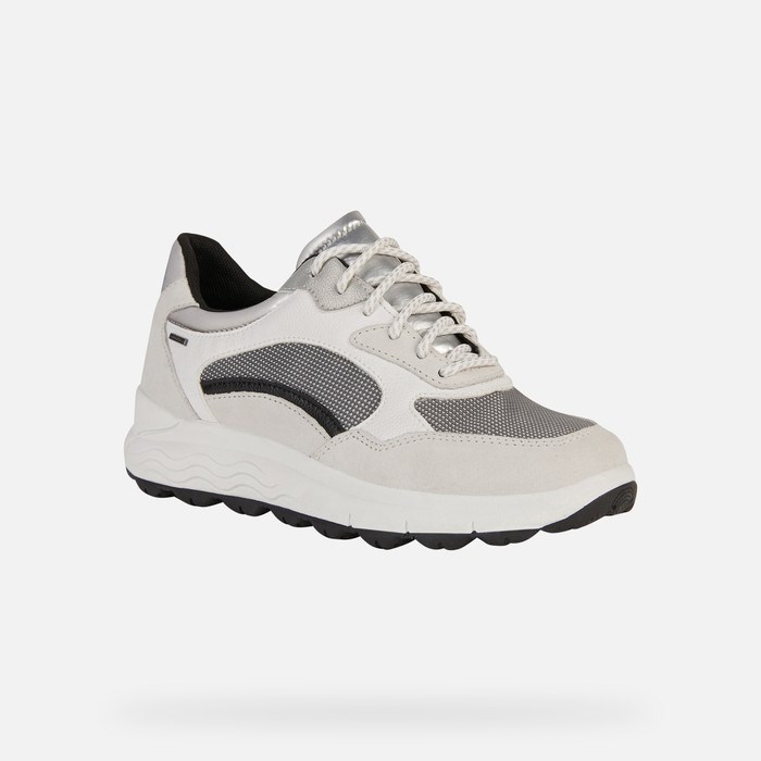 Geox Spherica 4x4 Abx Sneakers Dame Hvide Mørkegrå | 89651-XABP