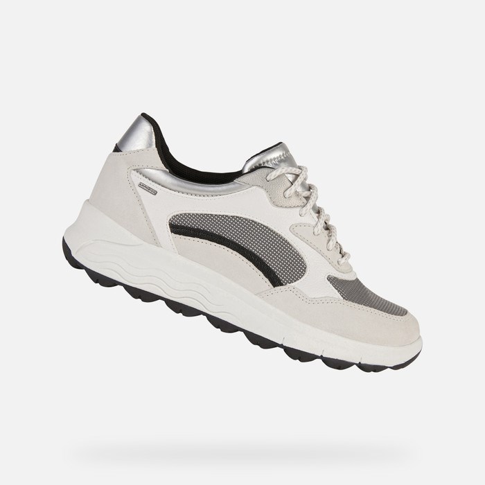 Geox Spherica 4x4 Abx Sneakers Dame Hvide Mørkegrå | 89651-XABP