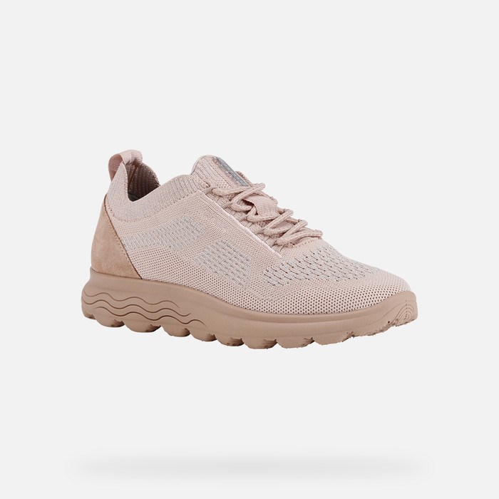 Geox Spherica Sneakers Dame Mørkelyserød | 89705-XIFT