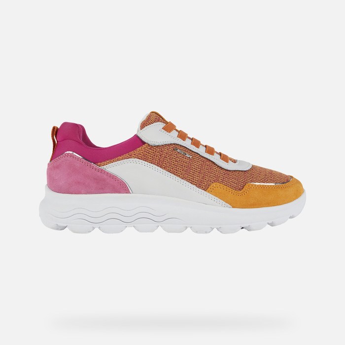 Geox Spherica Sneakers Dame Orange Fuchsia | 80423-GAFX