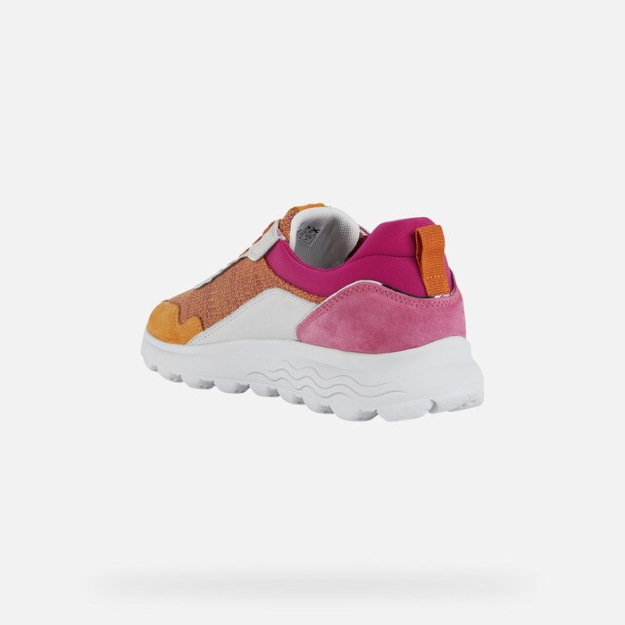 Geox Spherica Sneakers Dame Orange Fuchsia | 80423-GAFX