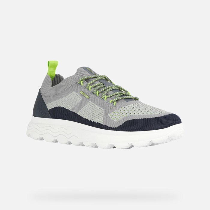 Geox Spherica Sneakers Herre Lysegrå Mørkeblå | 36072-KTXM