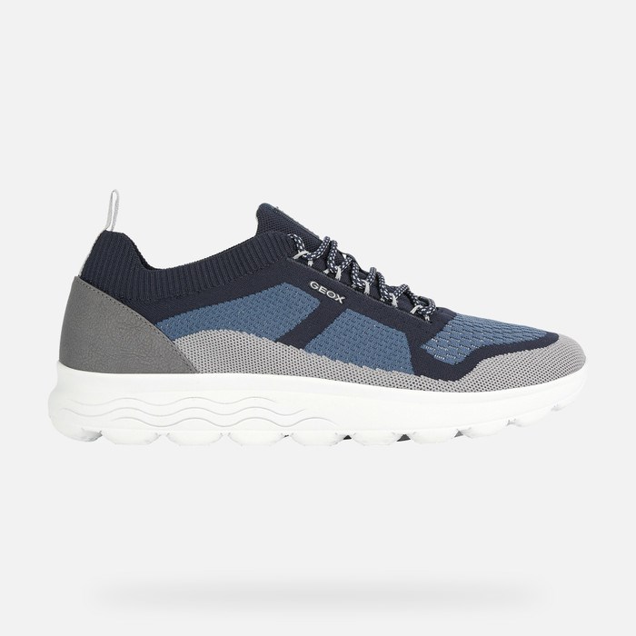 Geox Spherica Sneakers Herre Mørkeblå Grå | 49750-BSFK