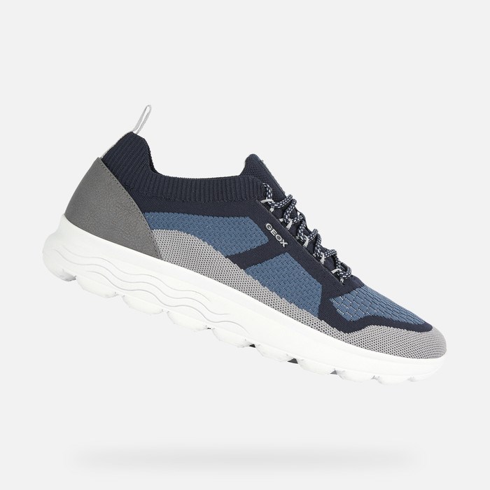 Geox Spherica Sneakers Herre Mørkeblå Grå | 49750-BSFK