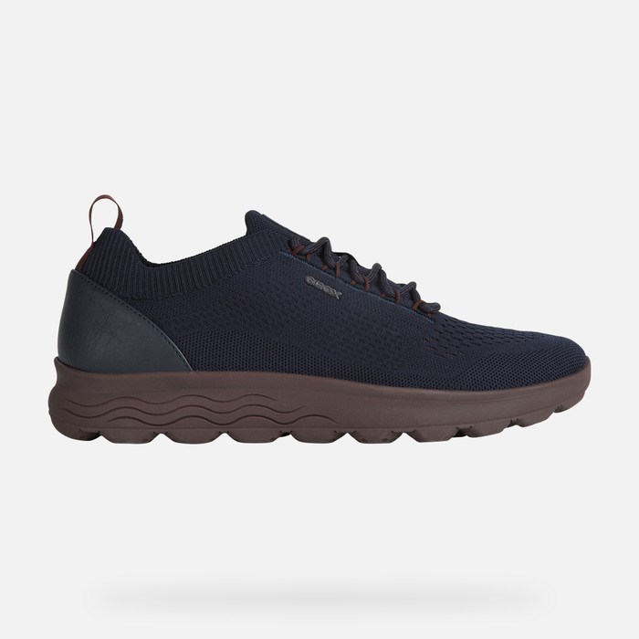 Geox Spherica Sneakers Herre Mørkeblå Mørkerød | 79240-UYMW