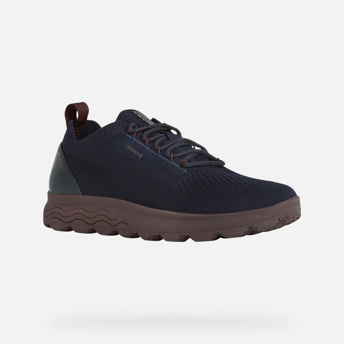 Geox Spherica Sneakers Herre Mørkeblå Mørkerød | 79240-UYMW