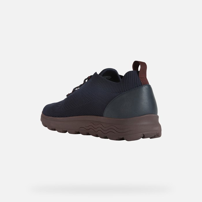 Geox Spherica Sneakers Herre Mørkeblå Mørkerød | 79240-UYMW