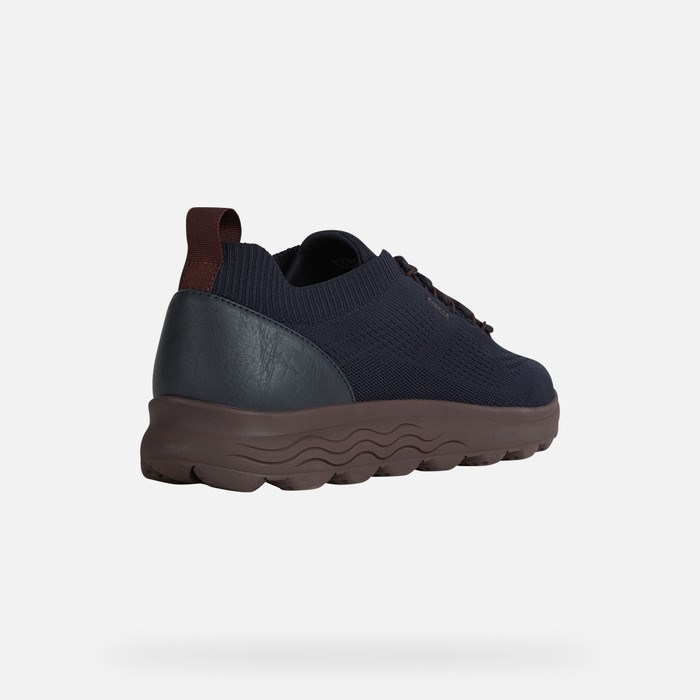 Geox Spherica Sneakers Herre Mørkeblå Mørkerød | 79240-UYMW